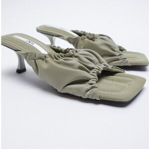 ZARA BNWT Ruched Heeled Sandals US Size 6
